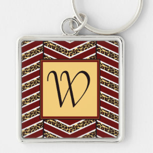 Porte-clés Empreinte de léopard Chevron Porte - clé