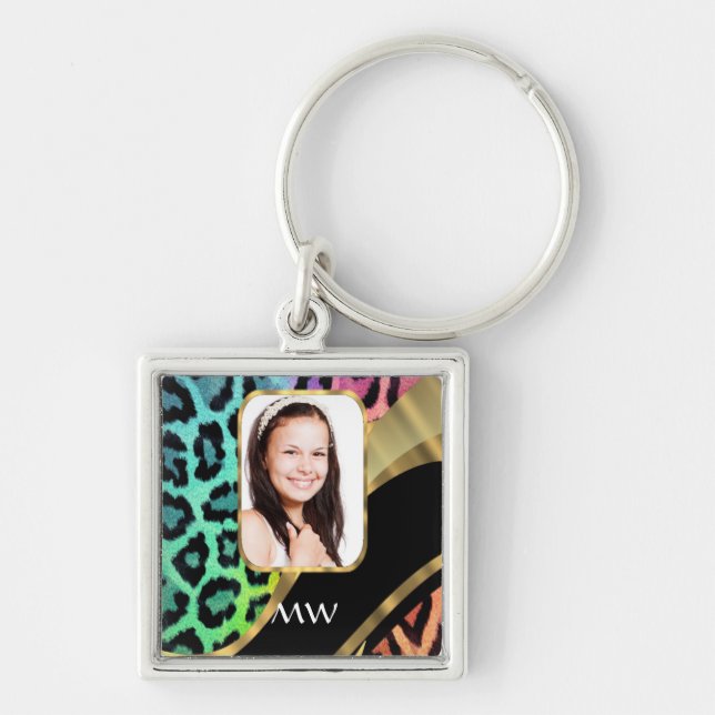 Porte-clés Empreinte de léopard multicolore (Devant)