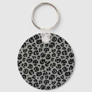 Porte-clés Empreinte de léopard noir gris gris