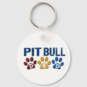 Porte-clés Empreinte de patte 1 de papa de TERRIER de PITBULL