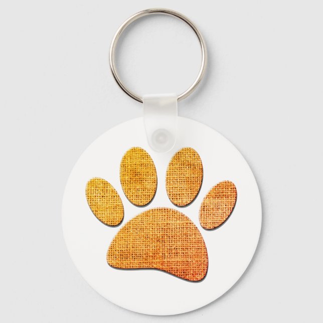 Porte-clés Empreinte de patte de chien imprimée sur toile de  (Recto)