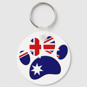 Porte-clés Empreinte de patte du Drapeau australien