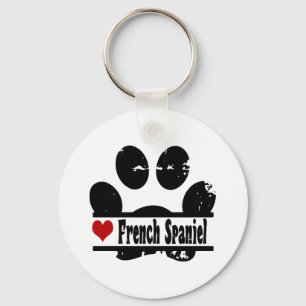 Porte-clés Empreinte de patte français espagnol chien