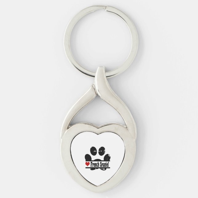 Porte-clés Empreinte de patte français espagnol chien (Devant)