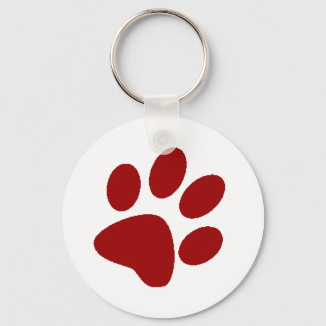 Porte-clés Empreinte de patte rouge (Recto)