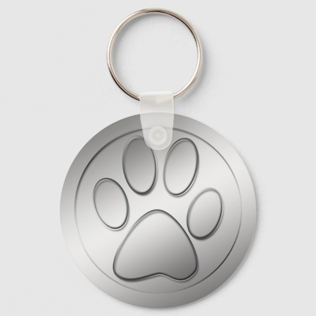 PORTE-CLÉS EMPREINTE DE PATTE SILVER (Recto)