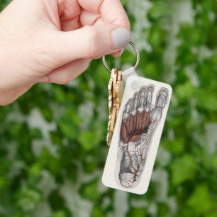 Porte-clés Empreinte de pied d'anatomie humaine vintage Podol