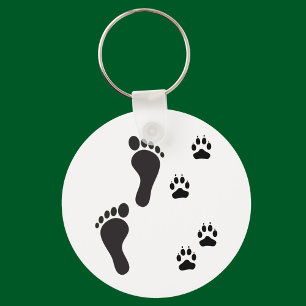 Porte-clés Empreintes de pattes de chien avec la copie de