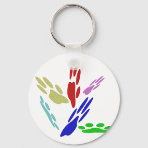 Porte-clés Empreintes de pattes de chiens avec Pois