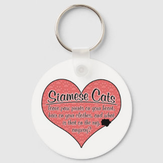 Porte-clés Empreintes de pattes siamois Humour chat