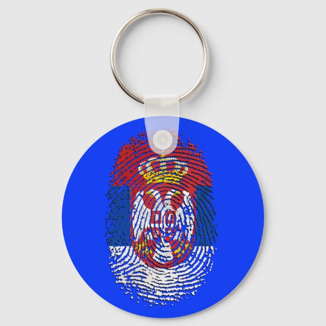Porte-clés empreintes digitales serbes ADN Serbie cadeaux de  (Recto)