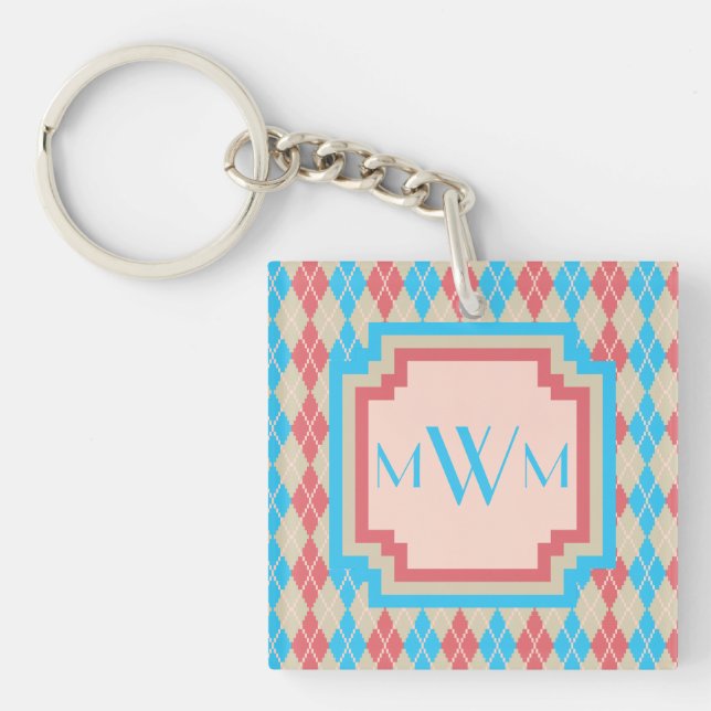 Porte-clés en acrylique Argyle à la plage (Devant)