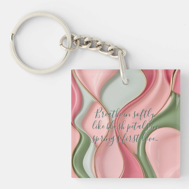 Porte-clés en acrylique au motif graphique abstrai (Devant)