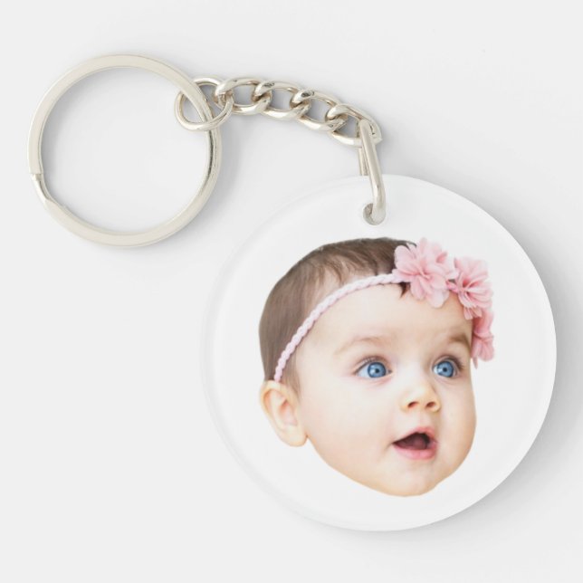Porte-clés en acrylique avec photo de bébé mignon  (Devant)