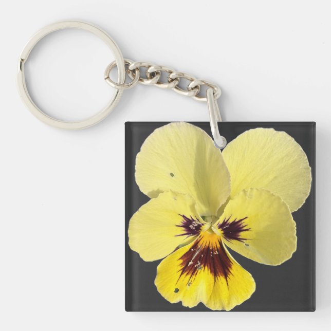 Porte-clés en acrylique avec photo de fleur de pen (Devant)