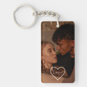 Porte-clés en acrylique avec photo et texte person