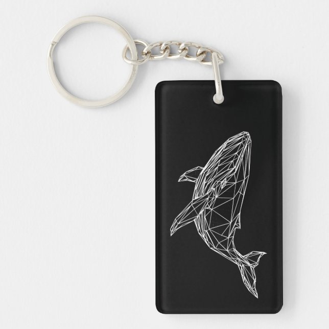 Porte-clés en acrylique baleine géométrique modern (Devant)