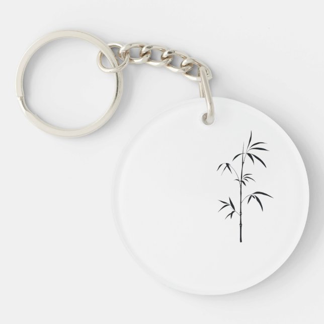 Porte-clés en acrylique Bamboo Japonais Minimal (Devant)