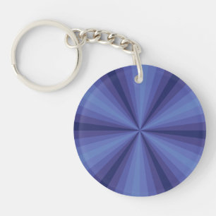 Porte-clés en acrylique bleu illusion d'optique