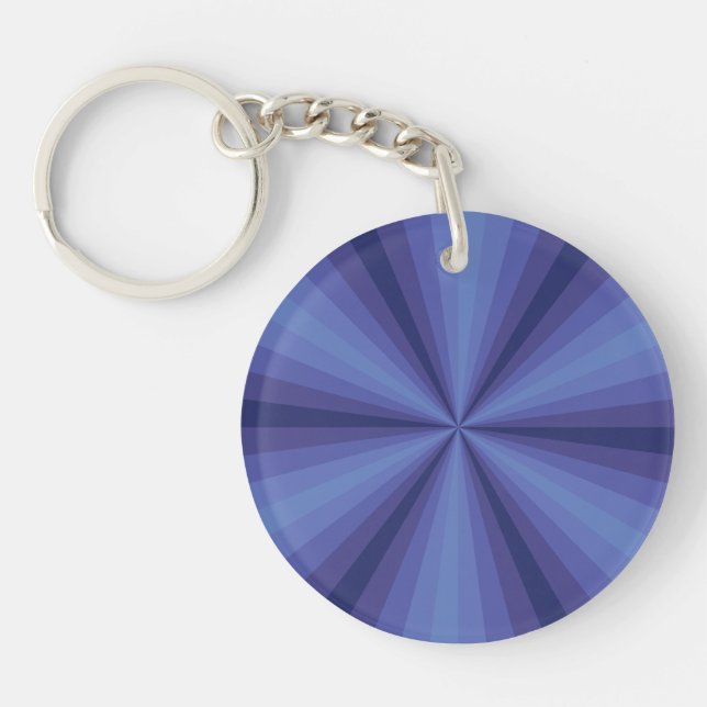 Porte-clés en acrylique bleu illusion d'optique (Devant)