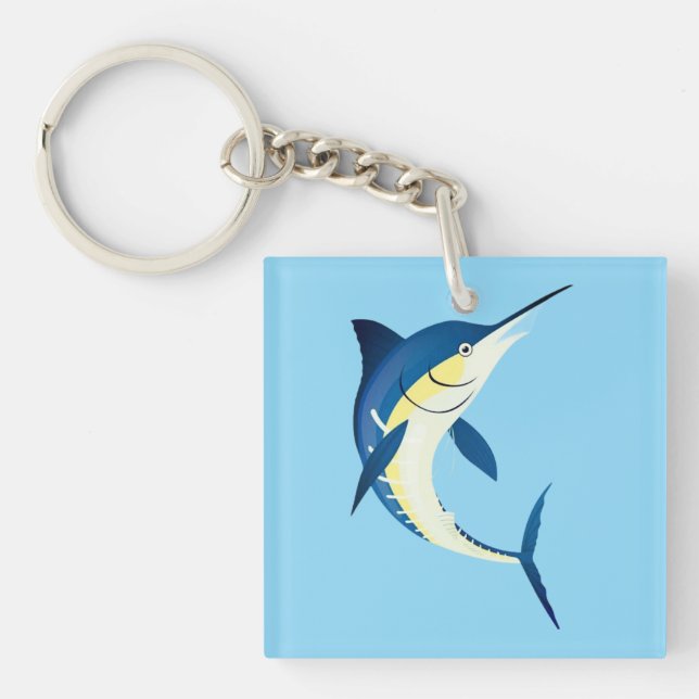 Porte-clés en acrylique Blue Marlin (Devant)