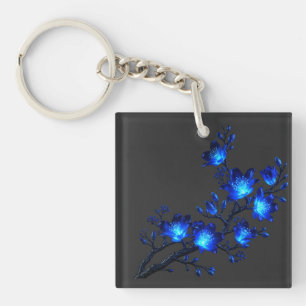 Porte-clés en acrylique branche florale lumineuse