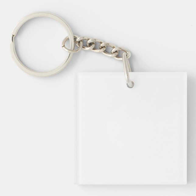 Porte-clés en acrylique, carré (recto simple) (Devant)