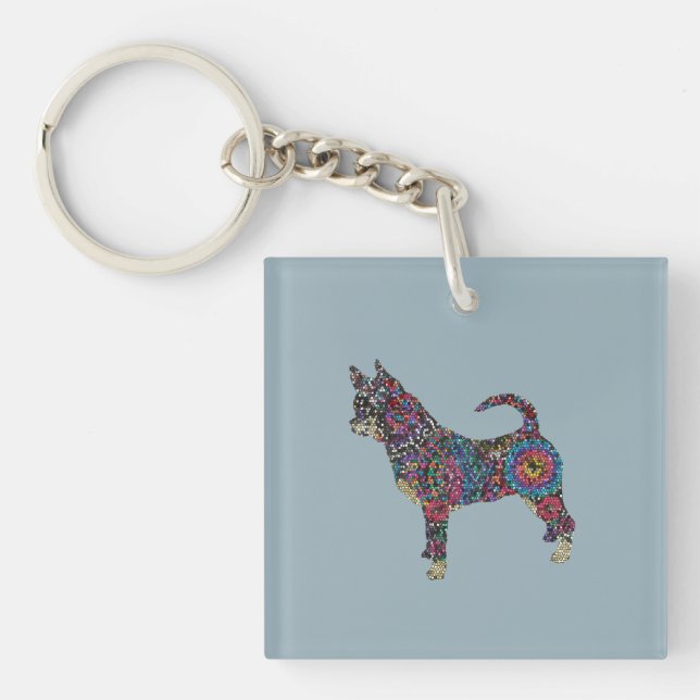 Porte-clés en acrylique Chihuahua (Devant)