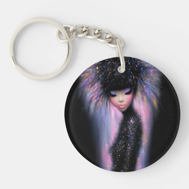 Porte-clés en acrylique Cosmic Diva Stellar Glow (Devant)