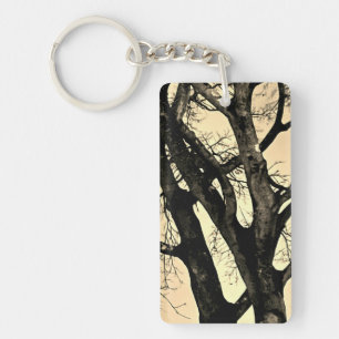 Porte-clés en acrylique de branche d'arbre sans fe