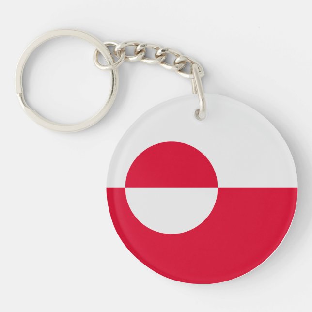 Porte-clés en acrylique Drapeau du Groenland – Con (Devant)