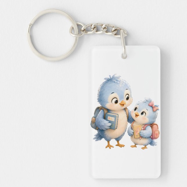 Porte-clés en acrylique Frère Oiseau Bleu (Devant)