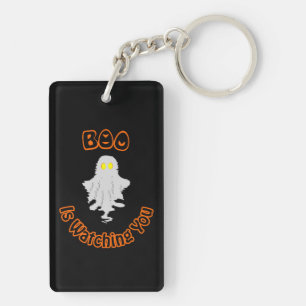 Porte-clés en acrylique Halloween   Boo vous regar