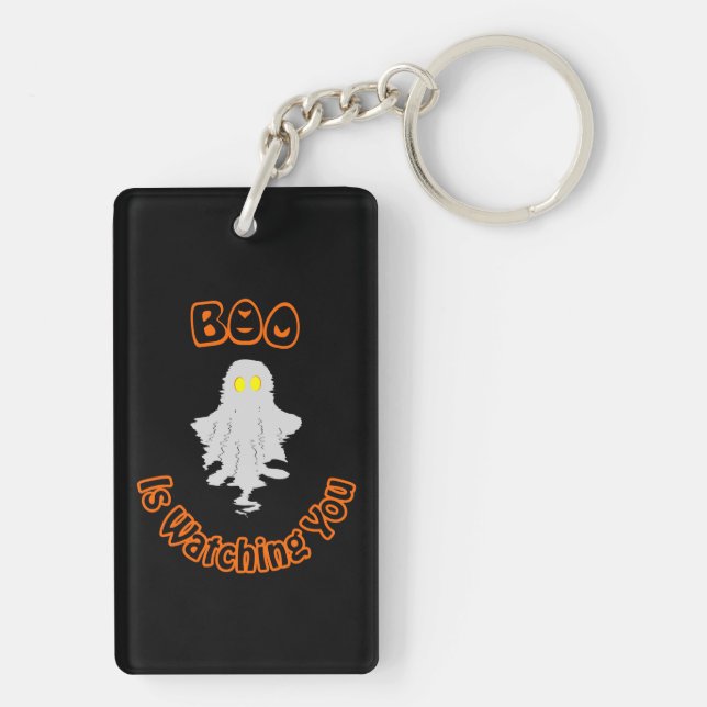 Porte-clés en acrylique Halloween | Boo vous regar (Dos)