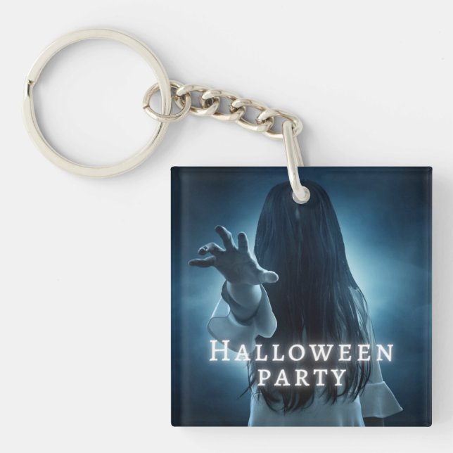 Porte-clés en acrylique Halloween effrayant – Cade (Devant)
