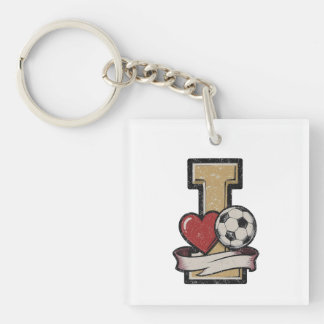 Porte-clés en acrylique J'aime le football Porte-c