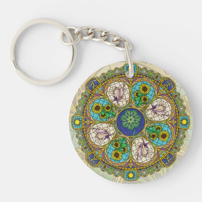 Porte-clés en acrylique Nouveau d'été (Devant)