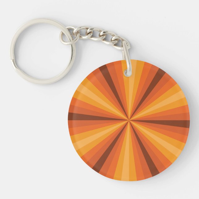 Porte-clés en acrylique orange illusion d'optique (Devant)