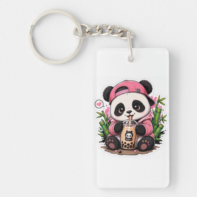 Porte-clés en acrylique Panda Mignon  (Devant)