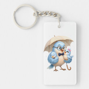 Porte-clés en acrylique Papa Oiseau Cadeau pour Pa