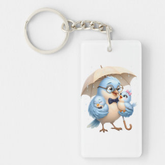 Porte-clés en acrylique Papa Oiseau Cadeau pour Pa