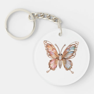 Porte-clés en acrylique papillon en filigrane or r