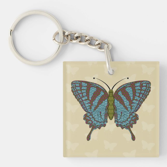 Porte-clés en acrylique Papillon Japonais (Devant)