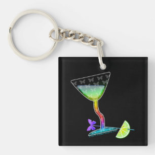PORTE-CLÉS EN ACRYLIQUE - PAPILLON MARTINI