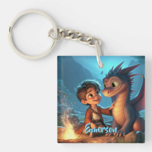 Porte-clés en acrylique personnalisé Dragon & Garç