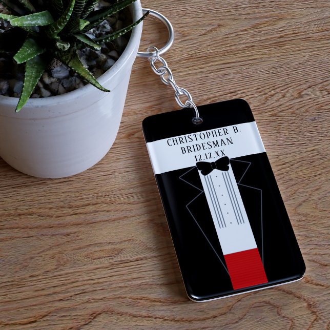 Porte-clés en acrylique pour demande en mariage de (Just add your Bridesman's name and your wedding date)