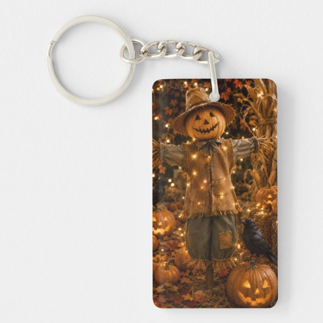 Porte-clés en acrylique pour Halloween rustique Ép (Devant)