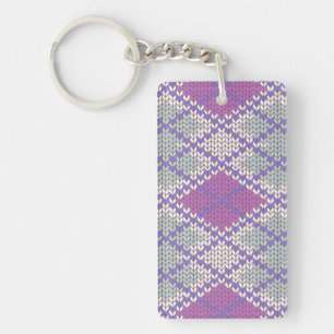 Porte-clés en Acrylique Rectangulaire Tricoté ARGY