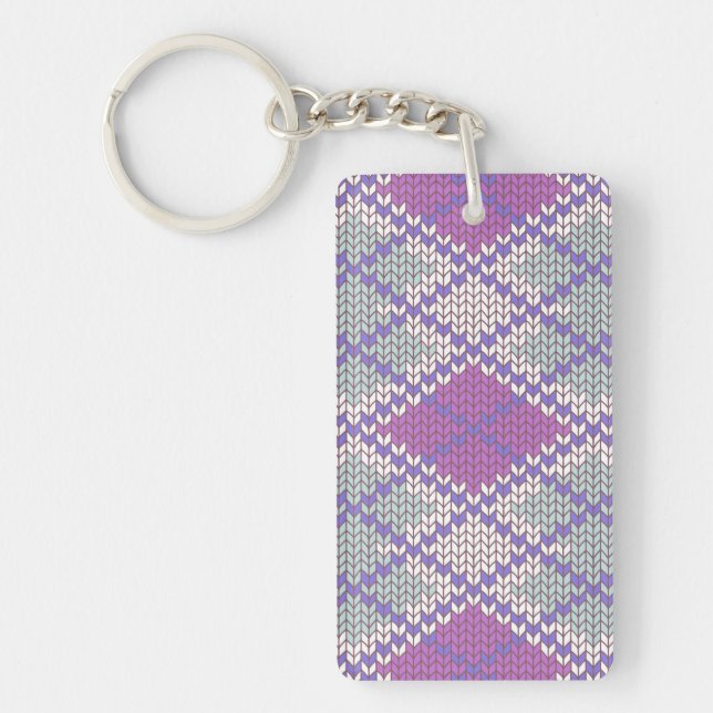 Porte-clés en Acrylique Rectangulaire Tricoté ARGY (Devant)