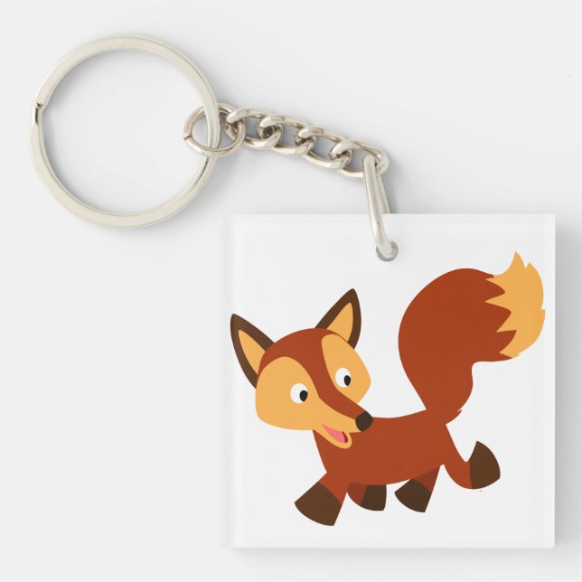 Porte-clés en acrylique renard de dessin animé mig (Devant)